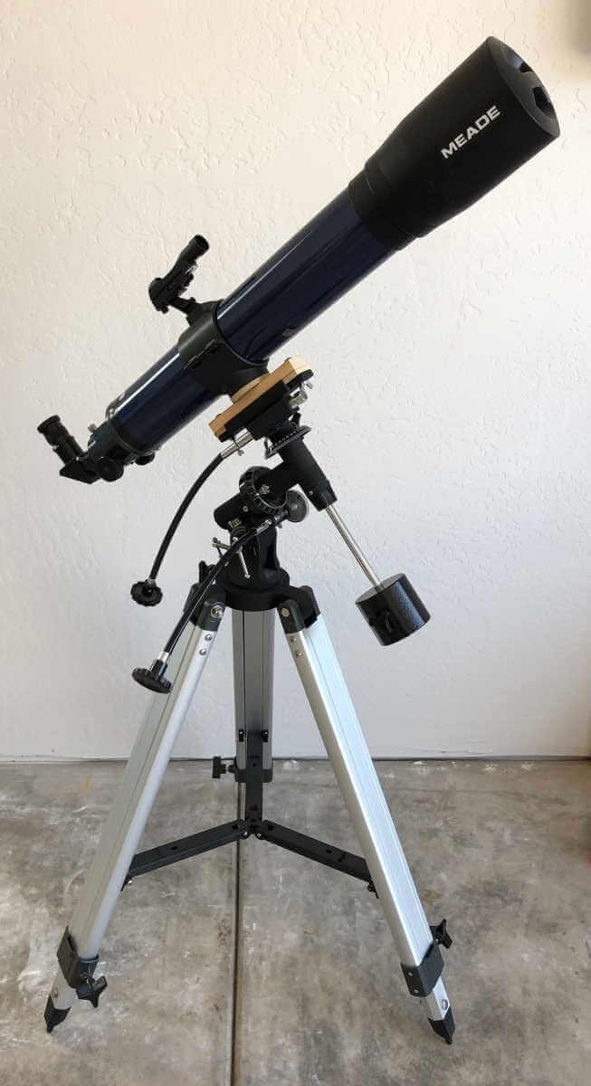 A refractor mounted on an equatorial mount