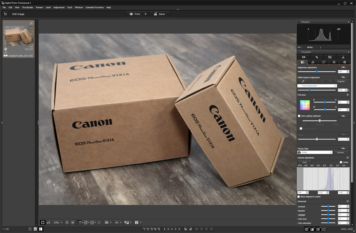 Canon Digital Photo Professional screenshot