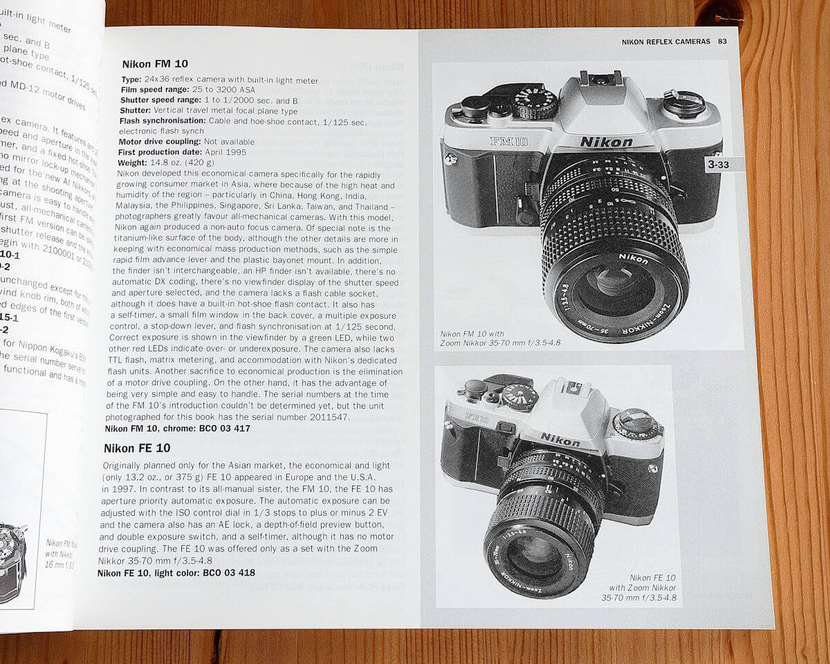 Nikon FM10 in my copy of Complete Nikon System: An Illustrated Equipment Guide by Peter Braczko