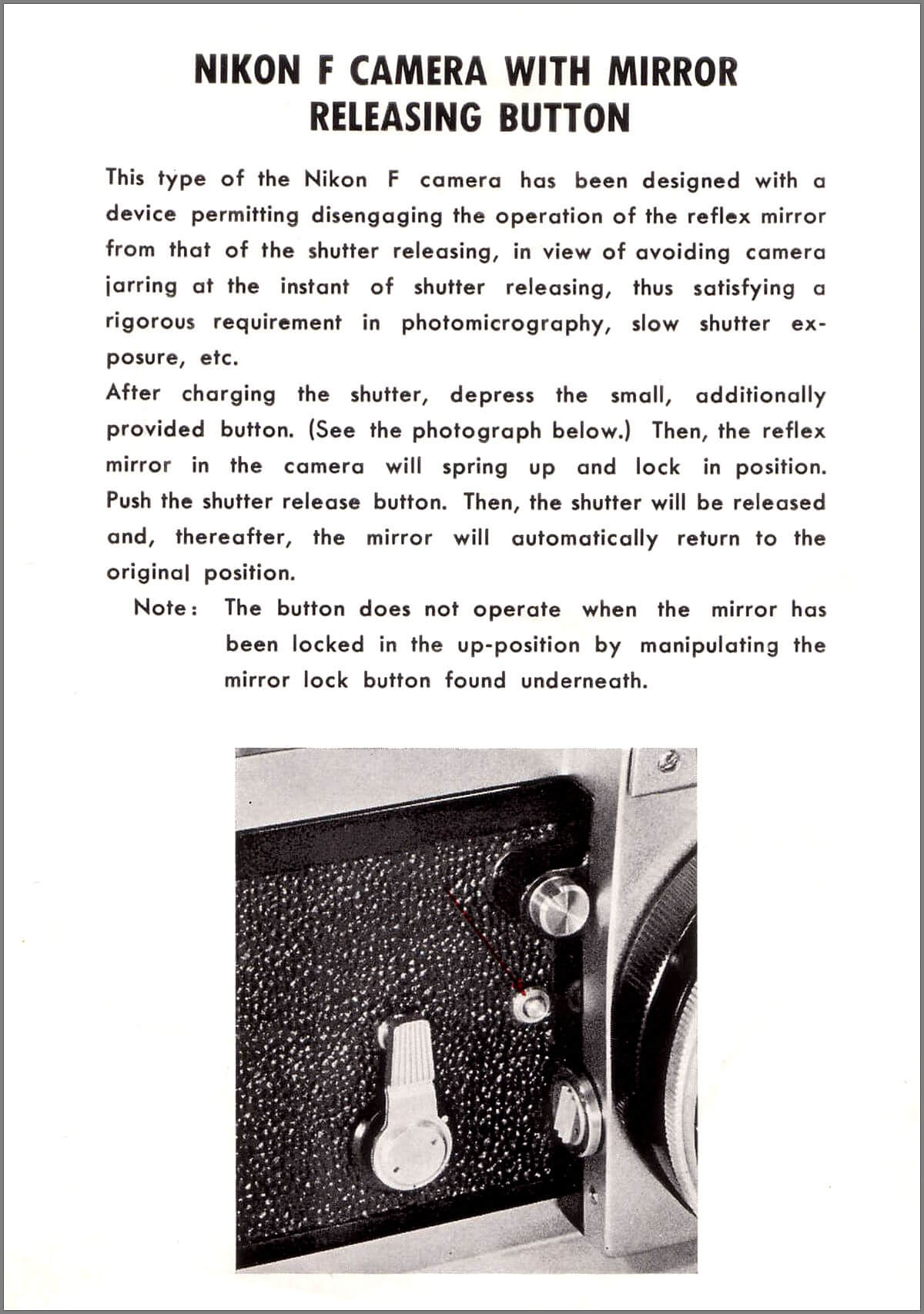 Mirror release instructions