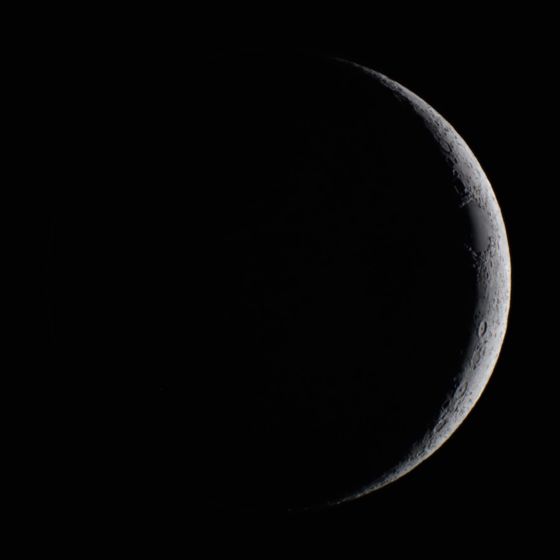 Waxing crescent Moon, 7% illumination