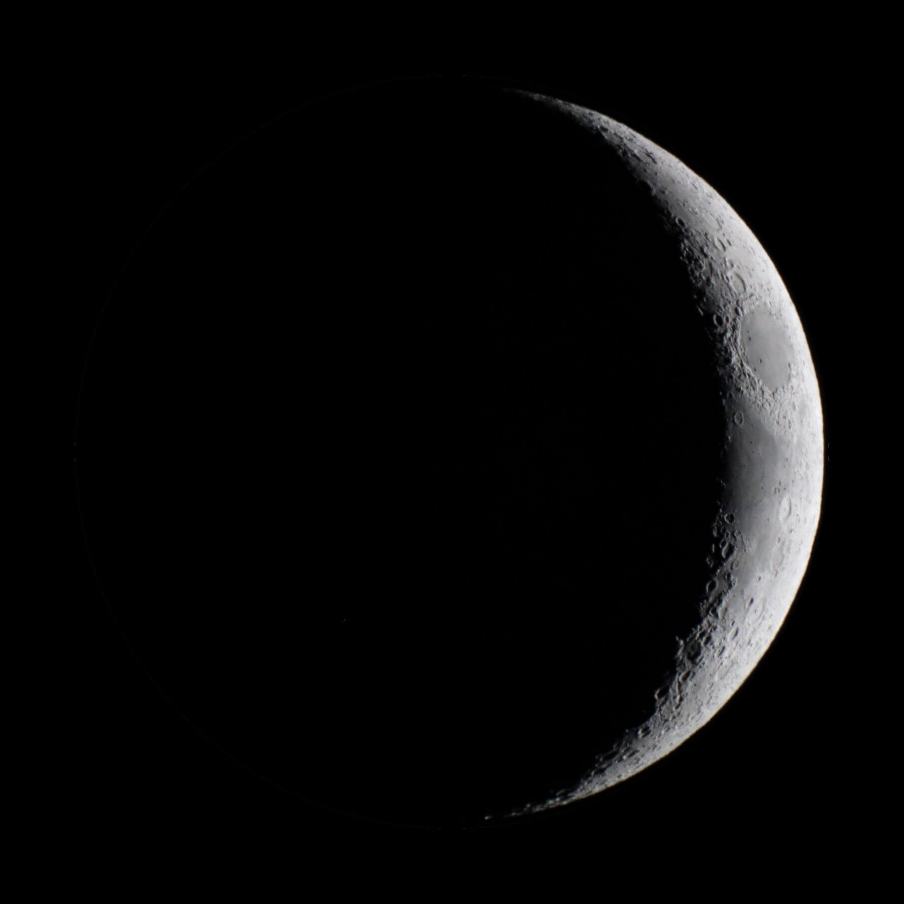 Waxing crescent Moon, 13% illumination