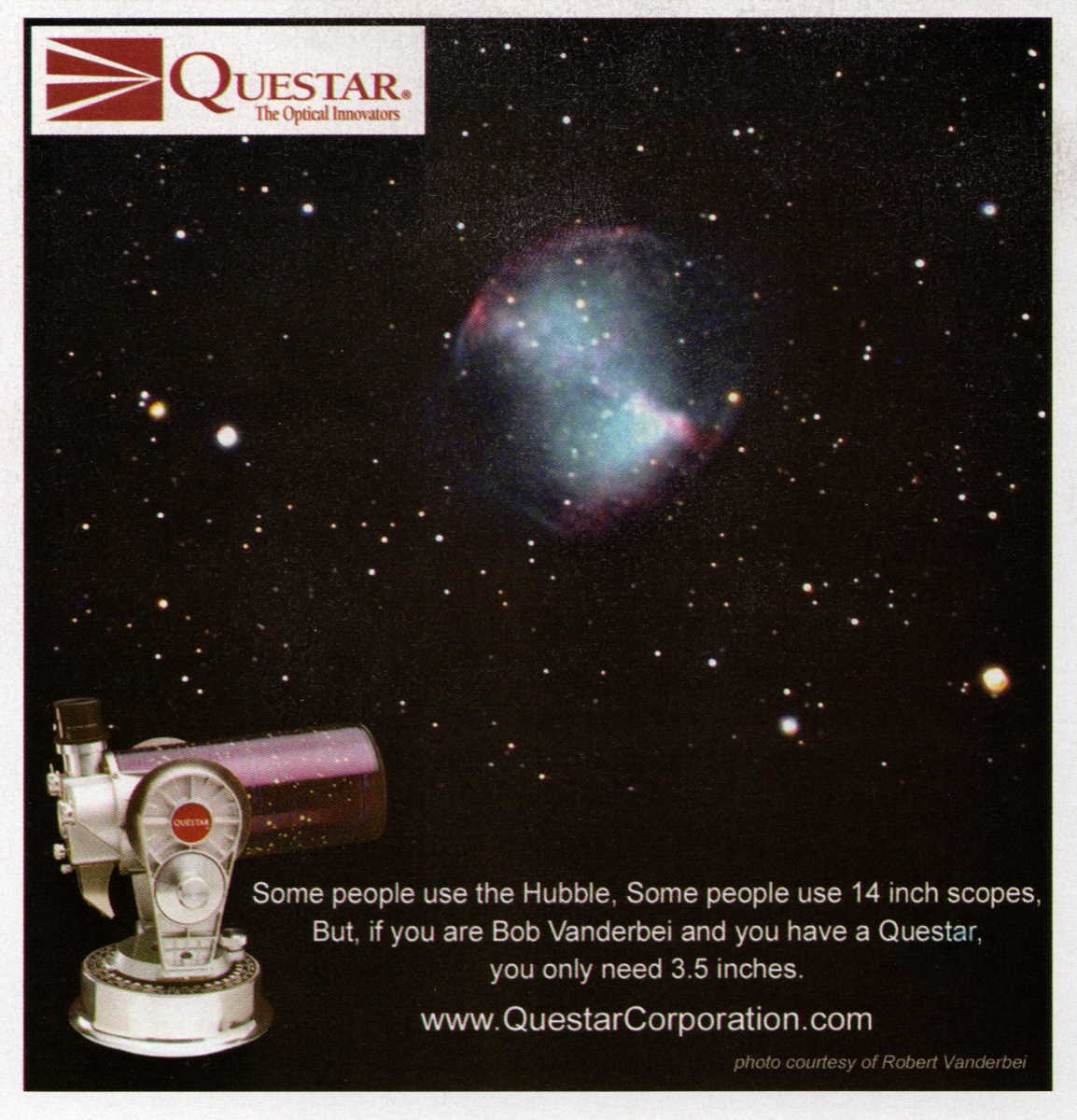 Questar advertisement, Sky and Telescope , November 2003