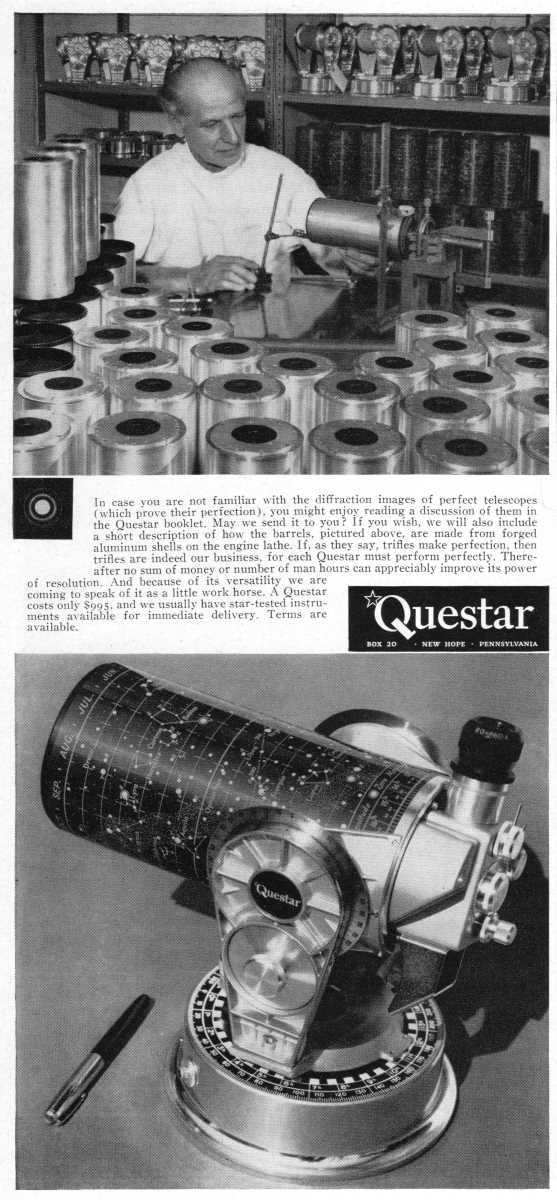 Questar advertisement, <em>Scientific American</em>, January 1961