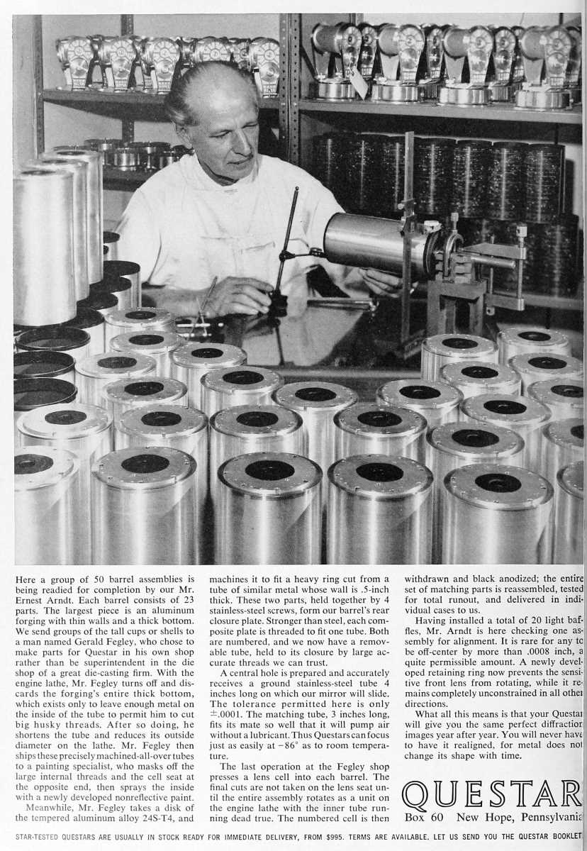 Questar advertisement, <em>Natural History</em>, November 1961