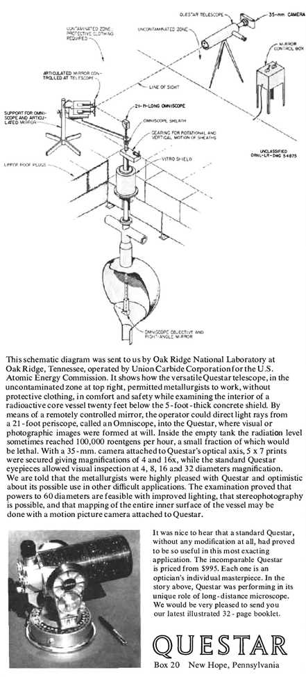 Questar advertisement, <em>Scientific American</em>, January 1963