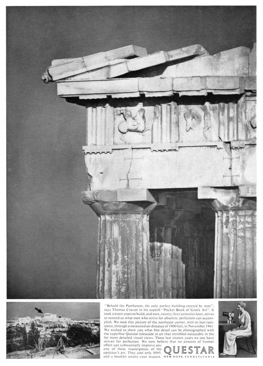 Questar advertisement, <em>Sky and Telescope</em>, December 1962
