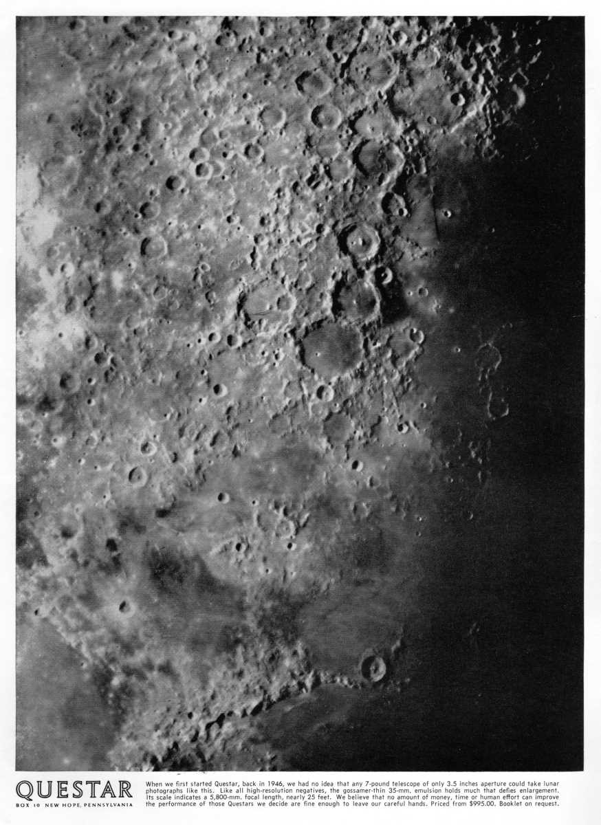 Questar advertisement, <em>Sky and Telescope</em>, April 1963