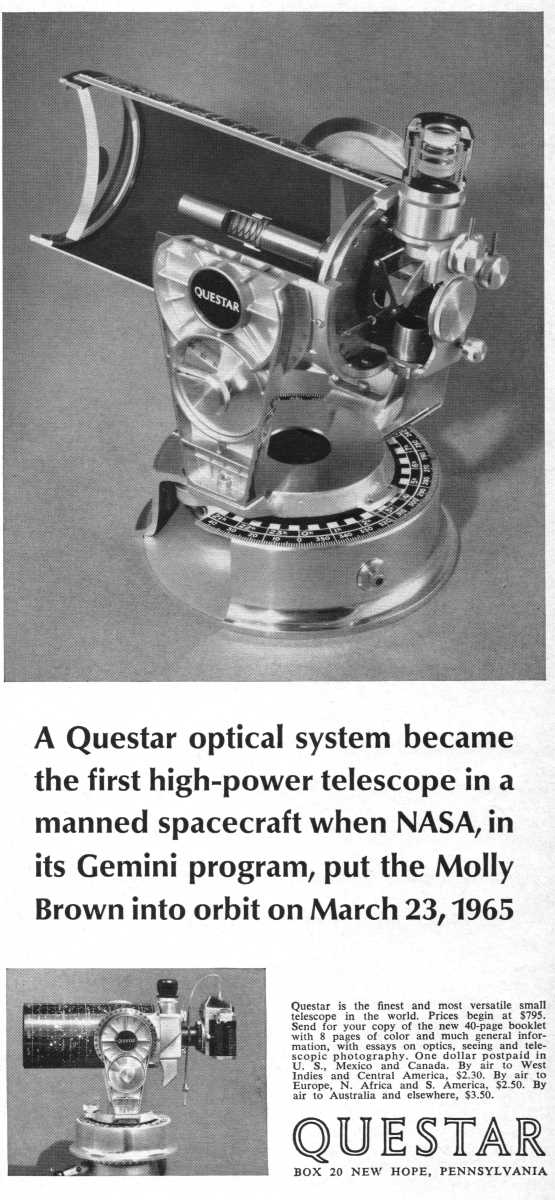 Questar advertisement, <em>Scientific American</em>, July 1965