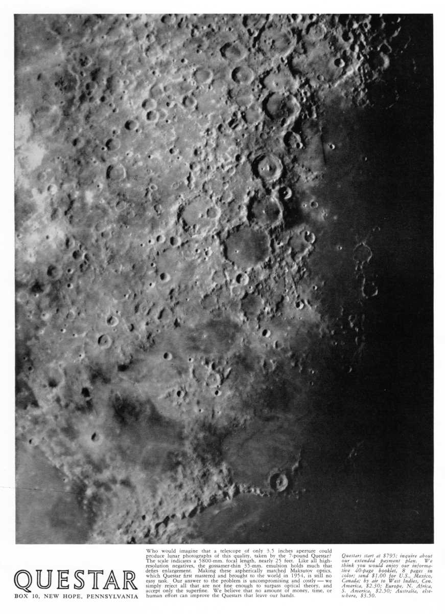 Questar advertisement, <em>Sky and Telescope</em>, May 1966