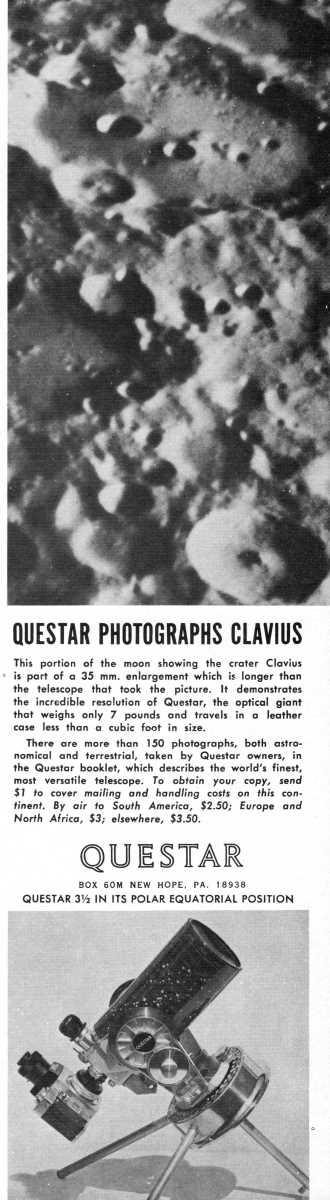 Questar advertisement, <em>Natural History</em>, March 1973