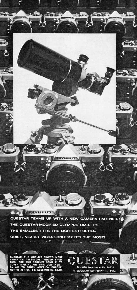 Questar advertisement, <em>Scientific American</em>, September 1974
