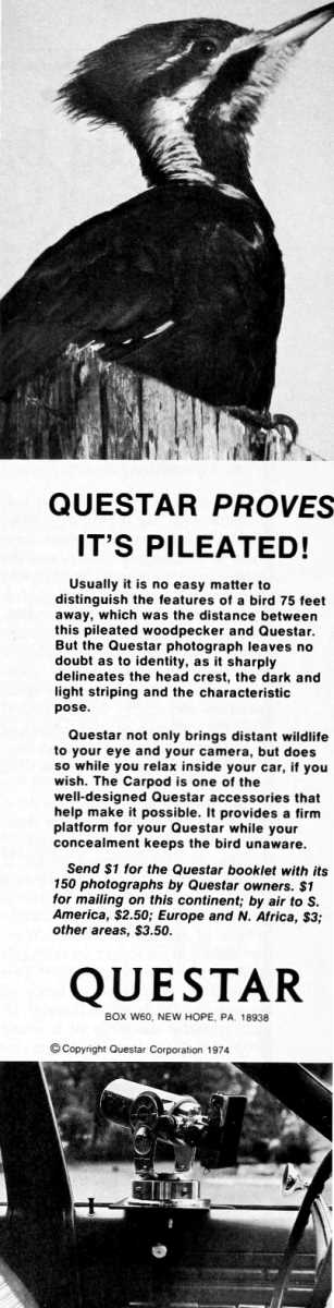 Questar advertisement, <em>Natural History</em>, October 1975