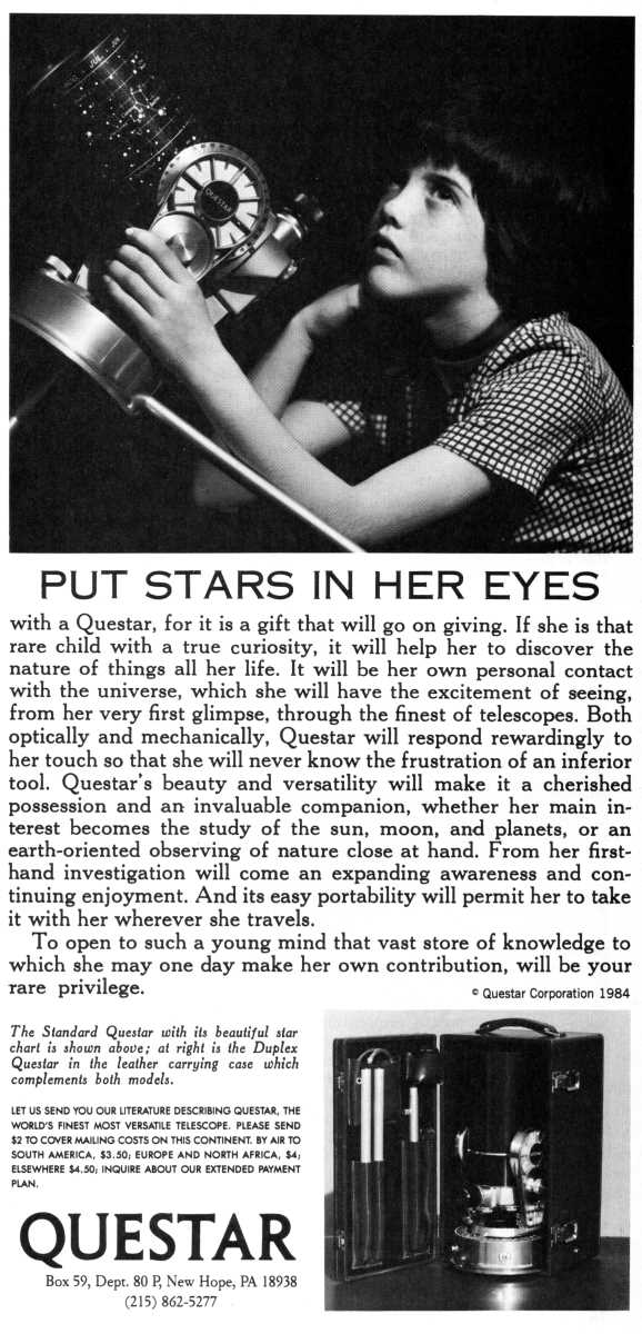 Questar advertisement, <em>Scientific American</em>, November 1986