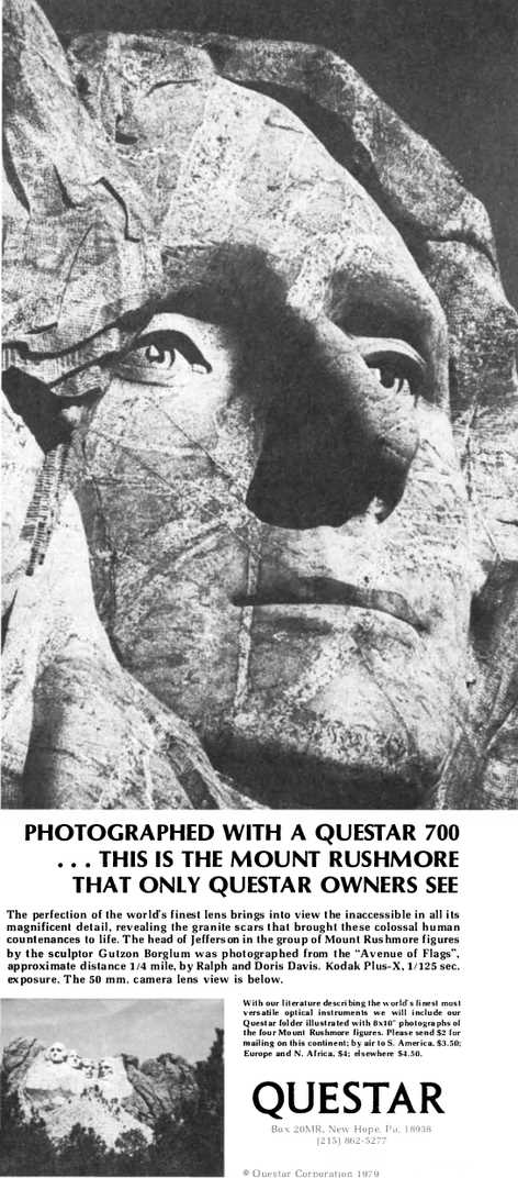 Questar advertisement, <em>Scientific American</em>, December 1979