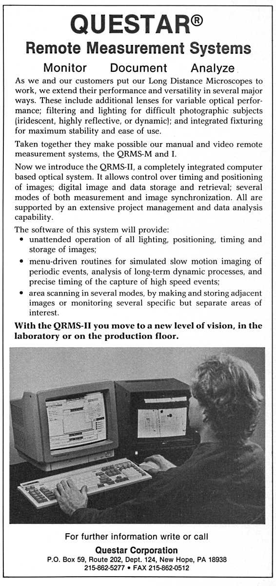 Questar advertisement, <em>Scientific American</em>, March 1990
