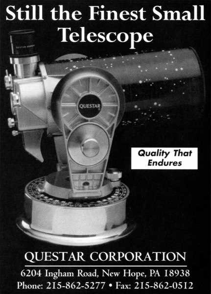 Questar advertisement, <em>Sky and Telescope</em>, August 1998