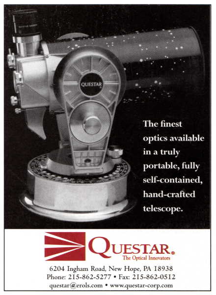 Questar advertisement, <em>Sky and Telescope</em>, July 1999