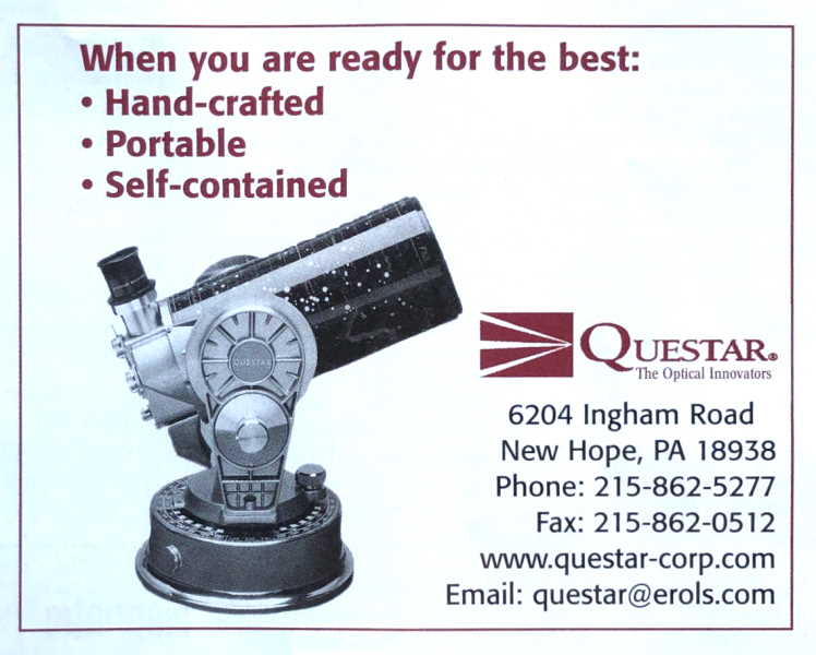 Questar advertisement, <em>Astronomy</em>, February 2000