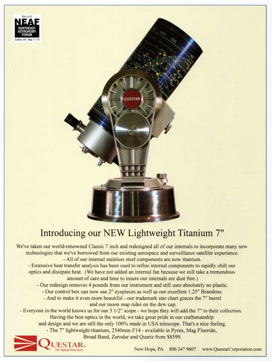 Questar advertisement, <em>Sky and Telescope</em>, May 2003