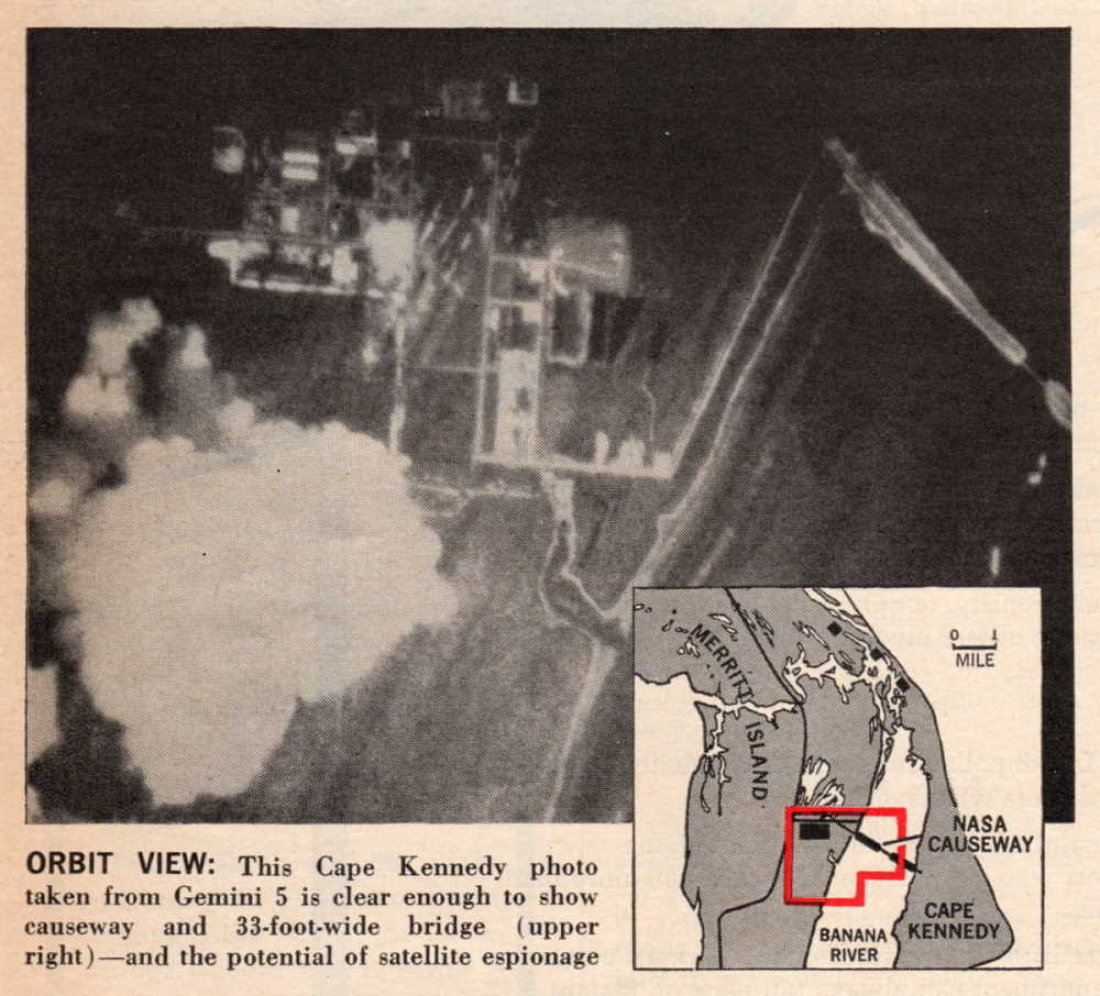 <em>Newsweek</em> published an image of Cape Kennedy taken with a Questar during the Gemini 5 mission