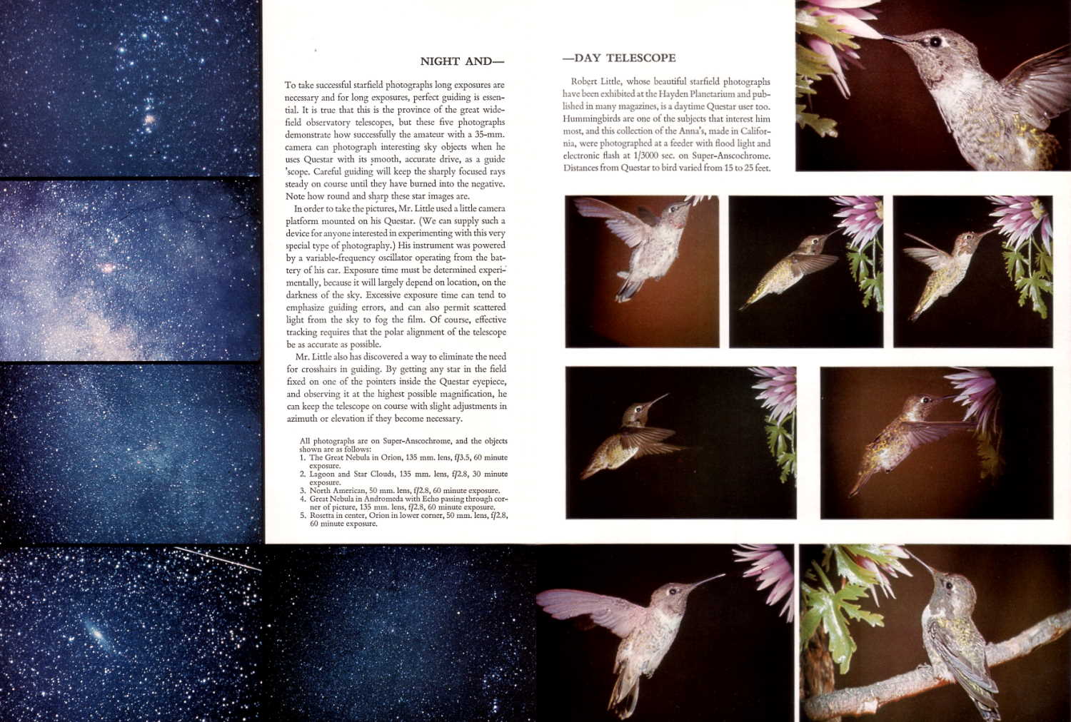 Robert Little&rsquo;s photographic work as it appeared in the 1968 Questar booklet
