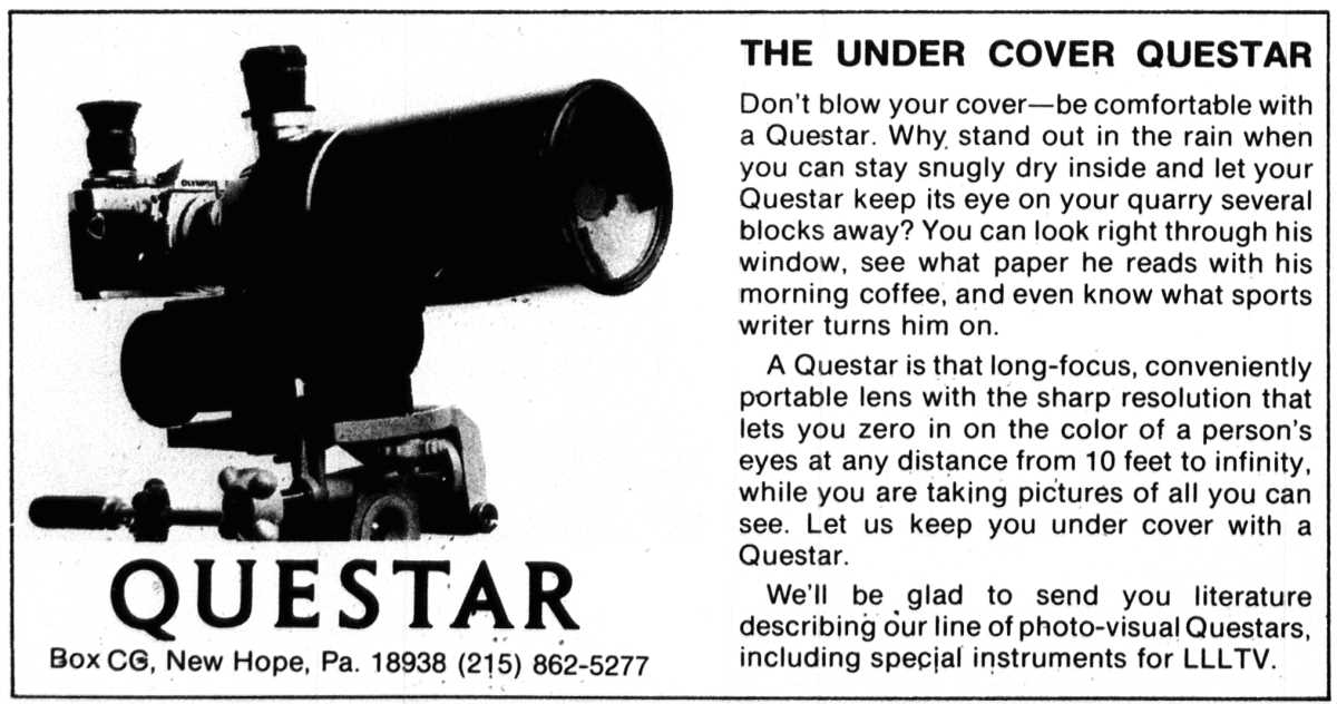 Questar advertisement, <em>Modern Photography</em>, June 1979
