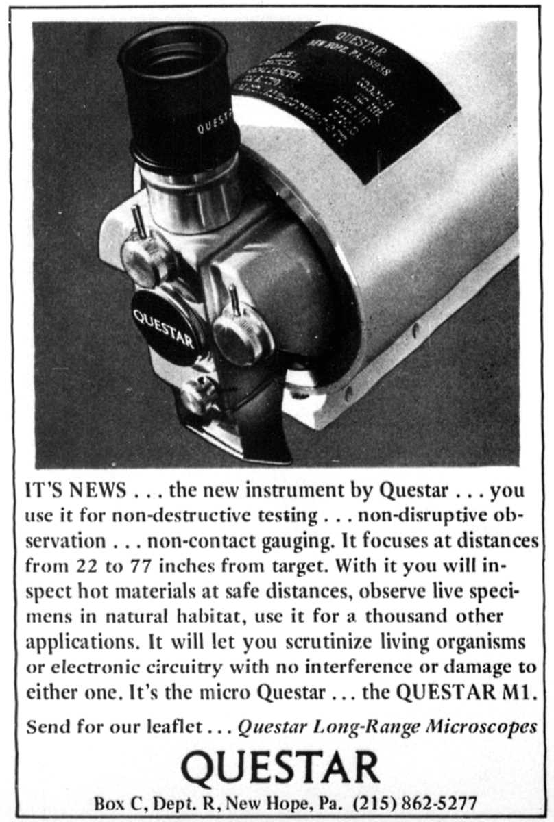 Questar advertisement, <em>Industrial Research & Development</em>, October 1982