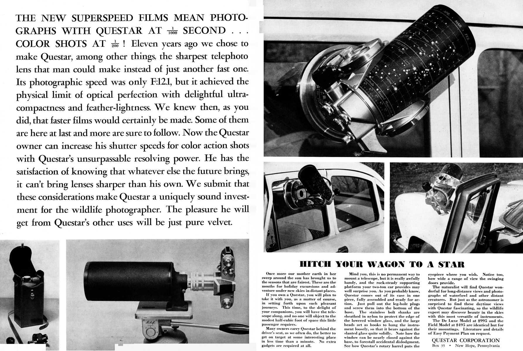 Questar advertisement, <em>Audubon</em>, May-June 1957
